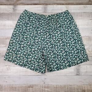 2 PAIR Womens Plus Size 3X Green Floral 100% Cotton 6" Inseam Casual Shorts NWOT